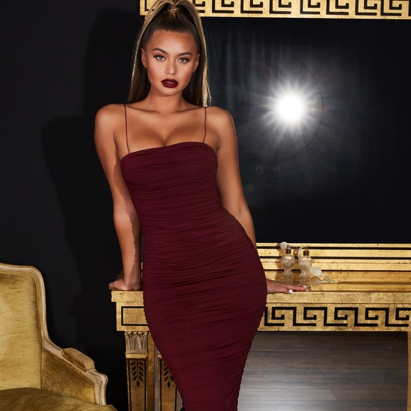 Maroon ruched dress top
